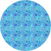 Square Patterned Bright Turquoise Blue Rug, pat1329lblu