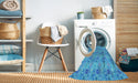 Machine Washable Transitional Bright Turquoise Blue Rug in a Washing Machine, wshpat1329lblu