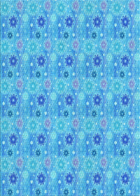 Machine Washable Transitional Bright Turquoise Blue Rug, wshpat1329lblu