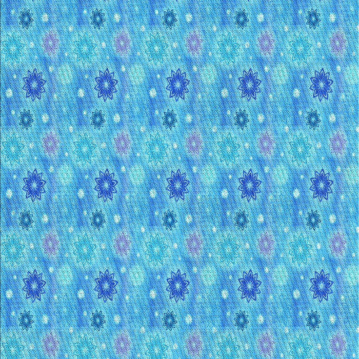 Patterned Bright Turquoise Blue Rug, pat1329lblu