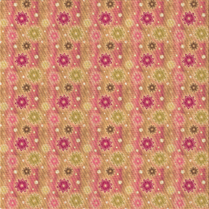 Round Patterned Red Rug, pat1329org