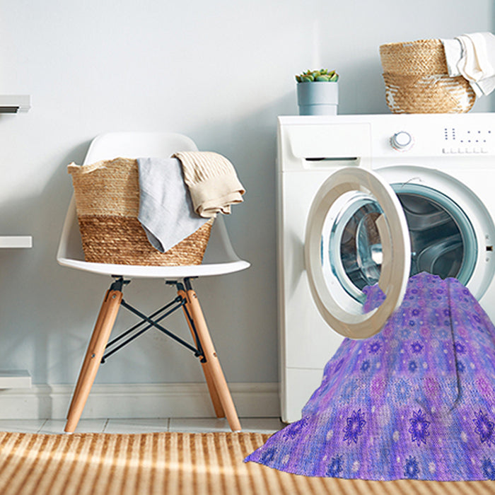 Machine Washable Transitional Purple Rug in a Washing Machine, wshpat1329pur
