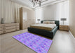 Patterned Purple Rug in a Bedroom, pat1329pur