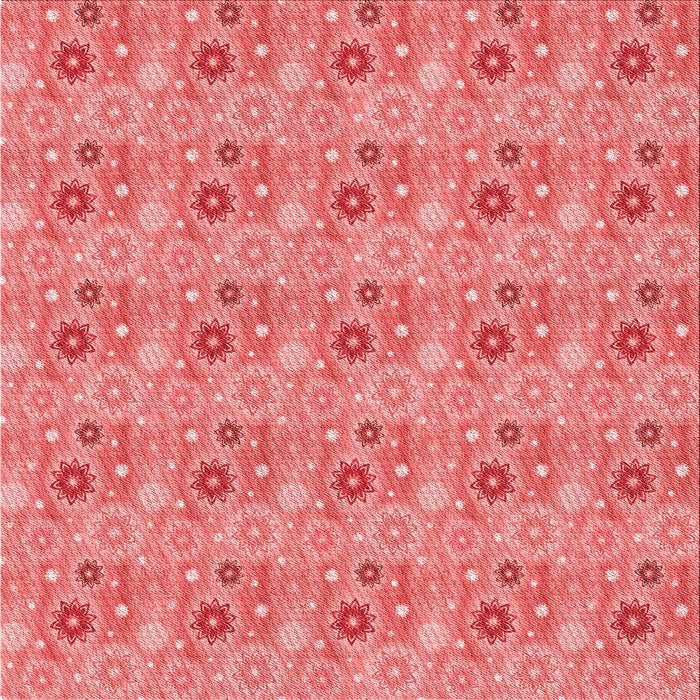 Round Machine Washable Transitional Fire Red Rug, wshpat1329rd