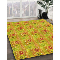 Patterned Deep Yellow Rug, pat1329yw