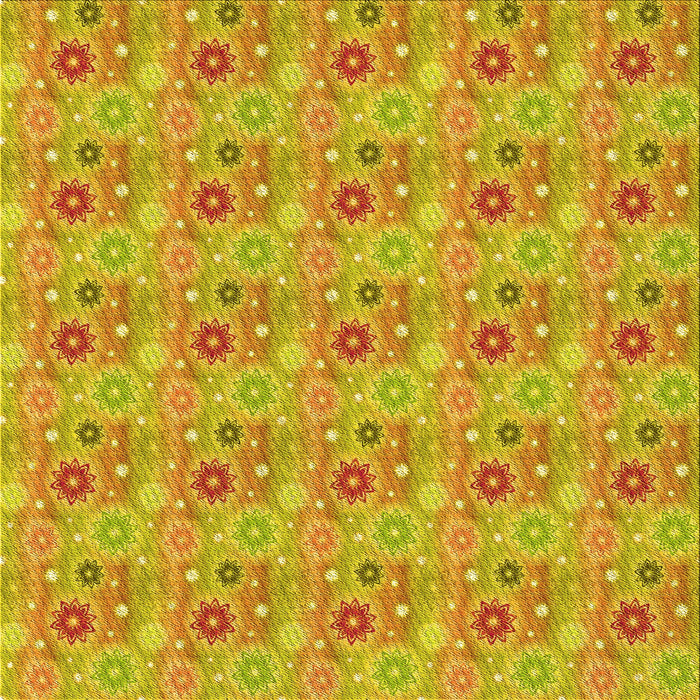 Round Patterned Deep Yellow Rug, pat1329yw