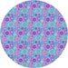 Square Machine Washable Transitional Light Purple Rug, wshpat1329