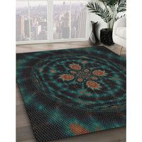 Patterned Black Novelty Rug, pat132