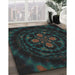 Patterned Black Novelty Rug in Family Room, pat132