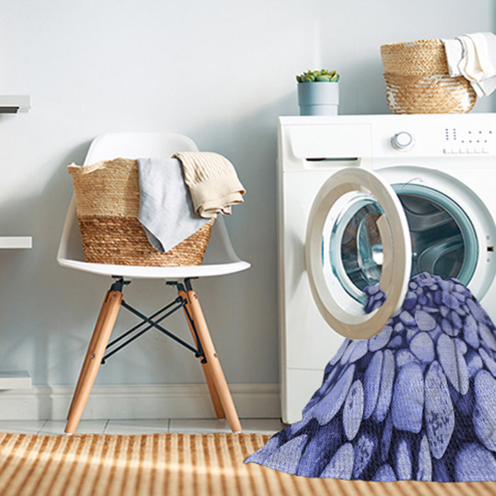 Machine Washable Transitional Jeans Blue Rug in a Washing Machine, wshpat133blu