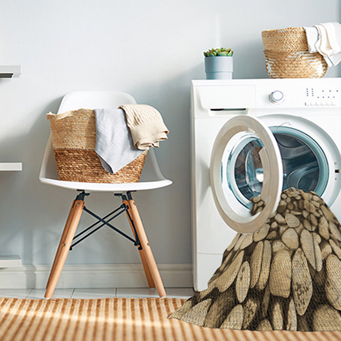 Machine Washable Transitional Red Brown Rug in a Washing Machine, wshpat133brn