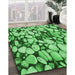 Machine Washable Transitional Green Rug in a Family Room, wshpat133grn