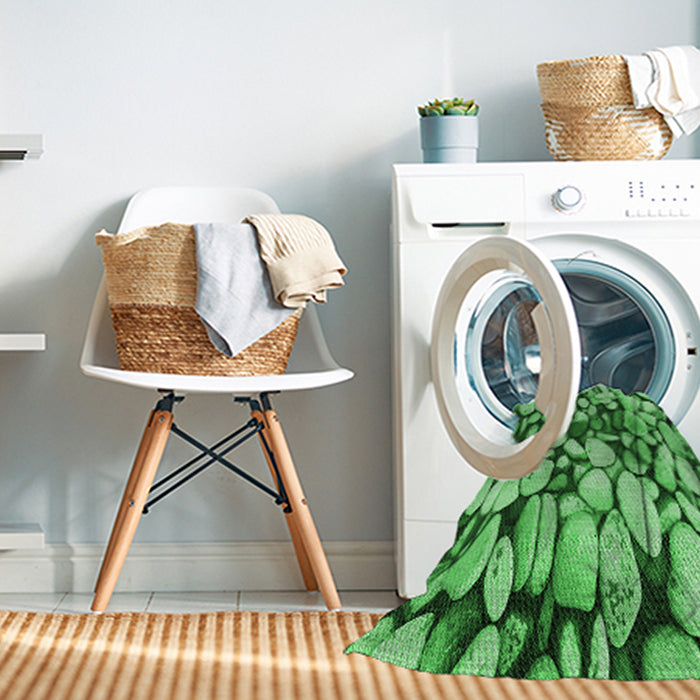 Machine Washable Transitional Green Rug in a Washing Machine, wshpat133grn