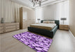 Patterned Violet Purple Rug in a Bedroom, pat133pur