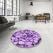 Round Patterned Violet Purple Rug in a Office, pat133pur