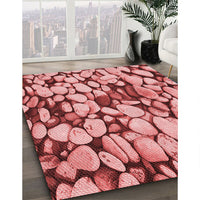 Patterned Light Salmon Pink Rug, pat133rd