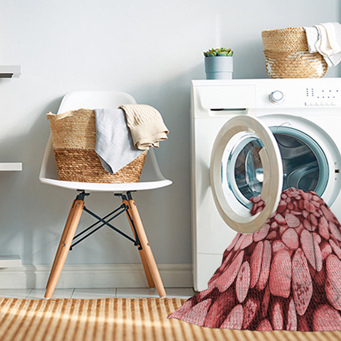 Machine Washable Transitional Light Salmon Pink Rug in a Washing Machine, wshpat133rd