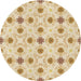 Square Patterned Khaki Gold Rug, pat1330brn