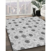 Patterned Gunmetal Gray Rug, pat1330gry