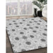 Patterned Gunmetal Gray Rug in Family Room, pat1330gry