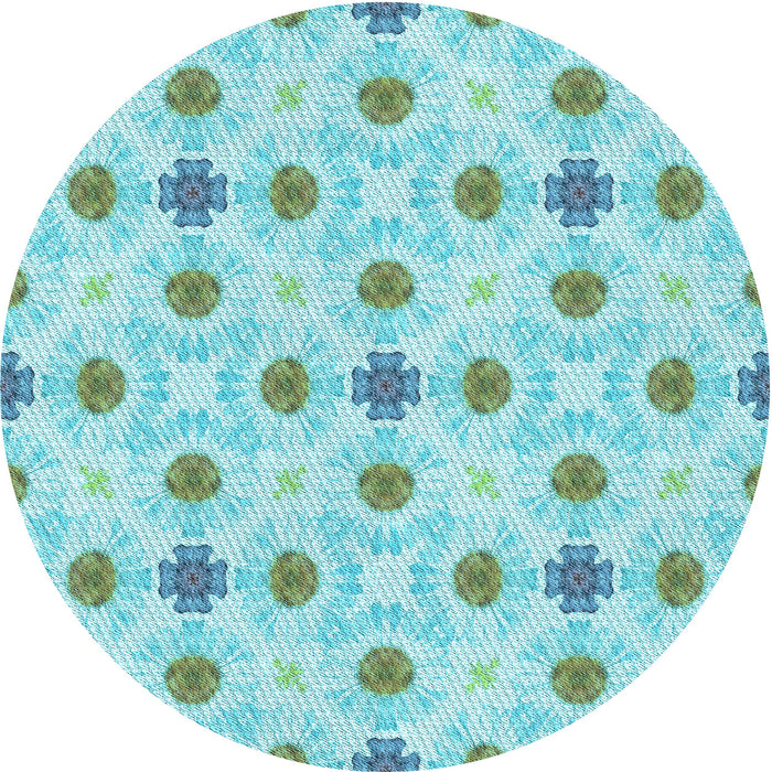 Square Patterned Blue Rug, pat1330lblu