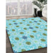 Patterned Blue Rug in Family Room, pat1330lblu