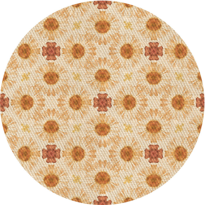 Square Patterned Khaki Gold Rug, pat1330org
