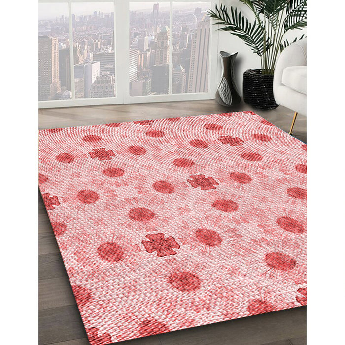 Machine Washable Transitional Pink Rug in a Family Room, wshpat1330rd