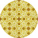 Square Machine Washable Transitional Yellow Rug in a Living Room, wshpat1330yw