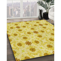 Patterned Yellow Rug, pat1330yw