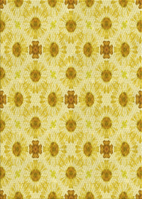 Machine Washable Transitional Yellow Rug, wshpat1330yw