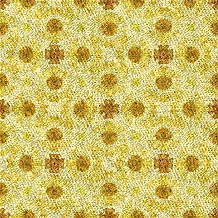Round Patterned Yellow Rug, pat1330yw