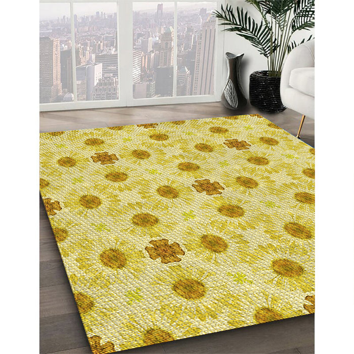 Machine Washable Transitional Yellow Rug in a Family Room, wshpat1330yw