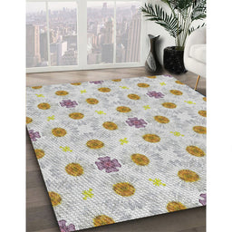 Patterned Rose Purple Novelty Rug in Family Room, pat1330