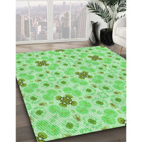 Patterned Jade Green Rug, pat1331grn