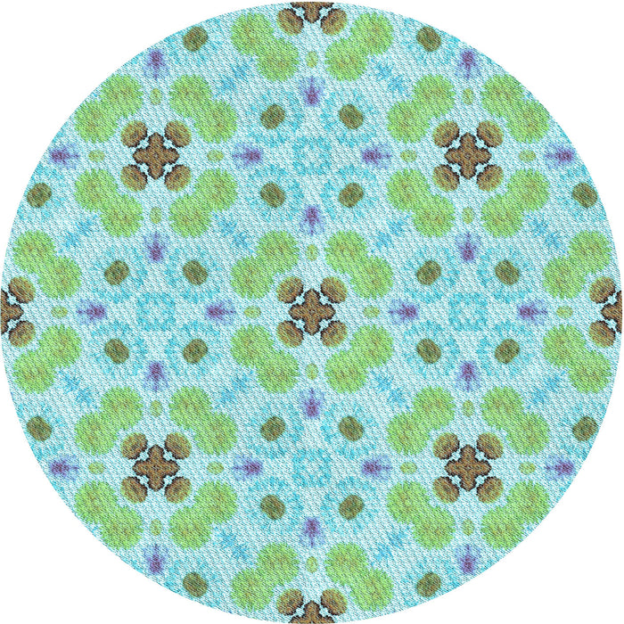 Square Machine Washable Transitional Aquamarine Green Rug in a Living Room, wshpat1331lblu