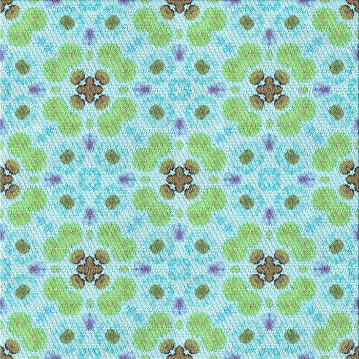 Round Patterned Aquamarine Green Rug, pat1331lblu