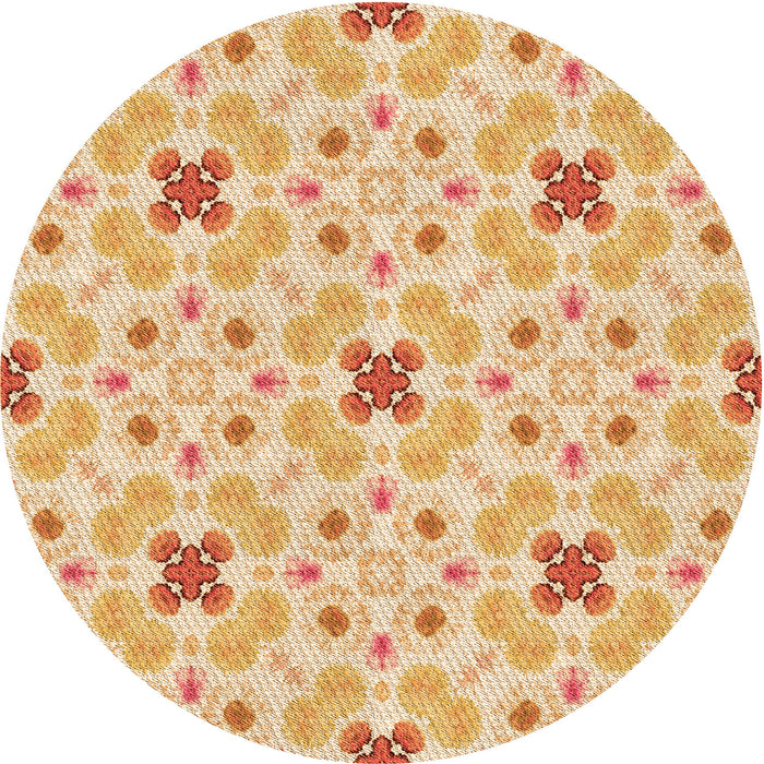 Square Patterned Orange Rug, pat1331org