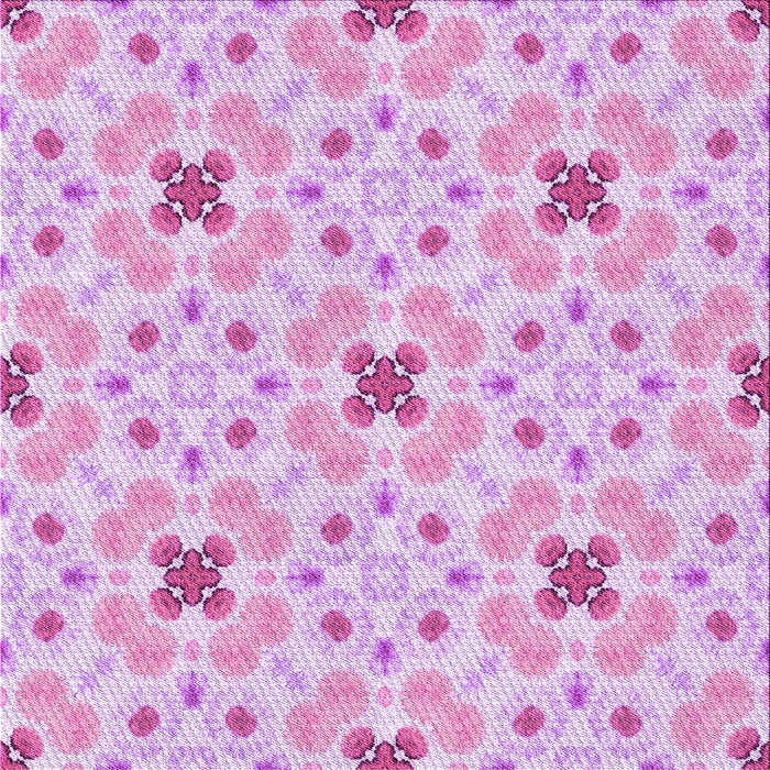 Round Patterned Blossom Pink Rug, pat1331pur