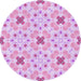 Square Patterned Blossom Pink Rug, pat1331pur