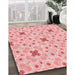 Machine Washable Transitional Red Rug in a Family Room, wshpat1331rd