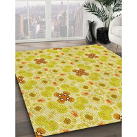 Patterned Yellow Rug, pat1331yw