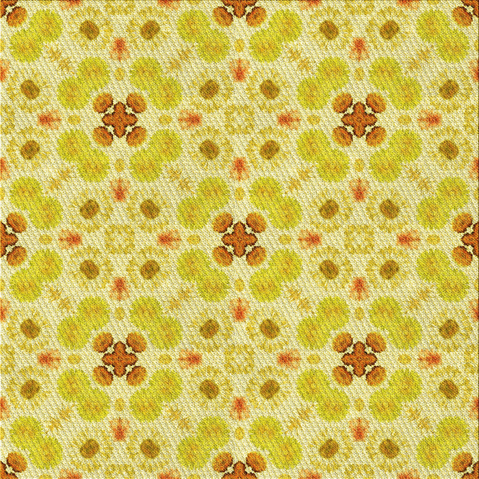 Round Patterned Yellow Rug, pat1331yw