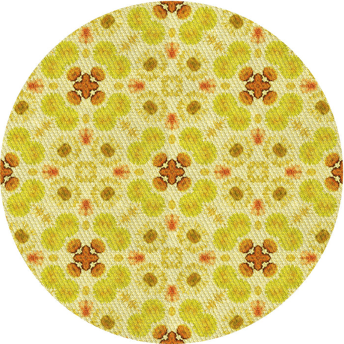 Square Machine Washable Transitional Yellow Rug in a Living Room, wshpat1331yw