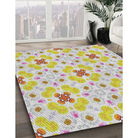 Patterned Dark Almond Brown Novelty Rug, pat1331