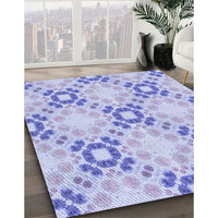 Patterned Medium Slate Blue Rug, pat1332blu