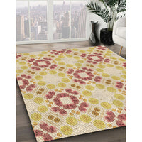 Patterned Brown Gold Rug, pat1332brn