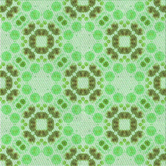 Round Patterned Green Rug, pat1332grn