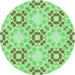 Square Patterned Green Rug, pat1332grn