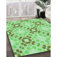 Patterned Green Rug, pat1332grn